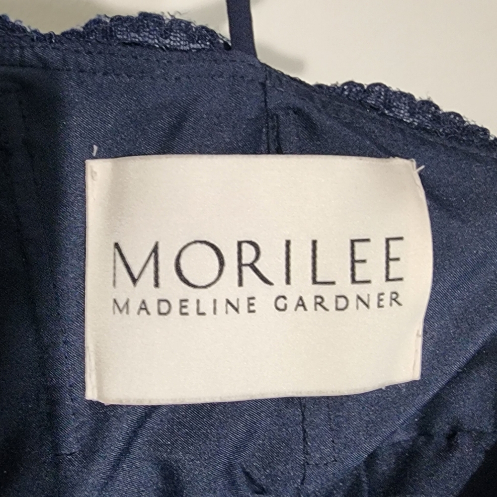 Morilee Madeline Gardner Navy Blue Evening Gown Size 12 - Picture 13 of 16